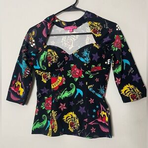 Betsey Johnson Corset Raglan Tattoo Print
Top from her 80th Birthday Collection